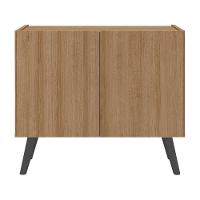 Mesa De Cabeceira Retrô 2 Portas Multimóveis Mp4133 Rustic/preta Rustic/preto