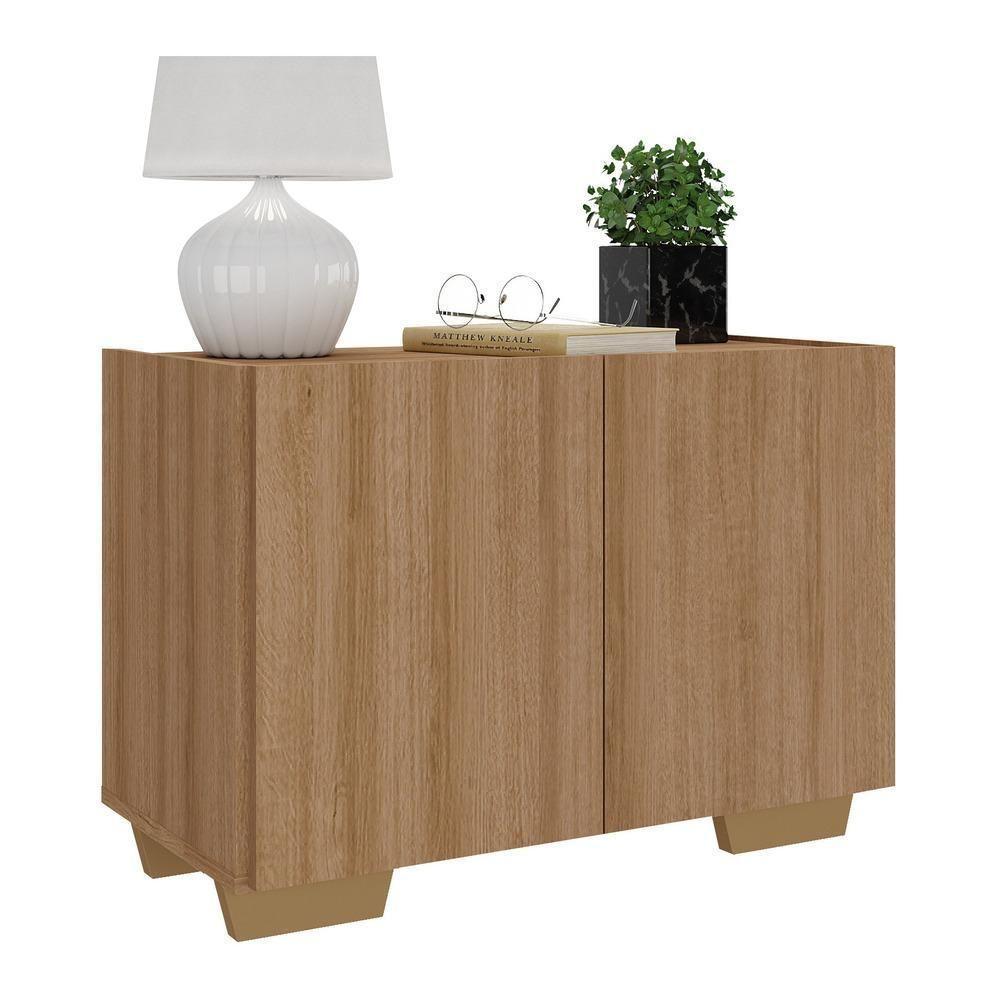Mesa De Cabeceira Com Pés 2 Portas Multimóveis Mp4134 Rustic/natural Rustic/natural - 1