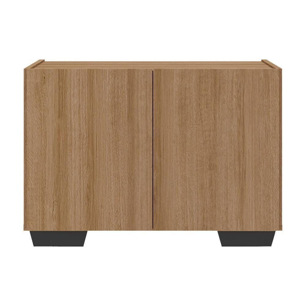 Mesa De Cabeceira Com Pés 2 Portas Multimóveis Mp4134 Rustic/preta Rustic/preto - 4