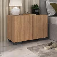 Mesa De Cabeceira Com Pés 2 Portas Multimóveis Mp4134 Rustic/preta Rustic/preto - 2