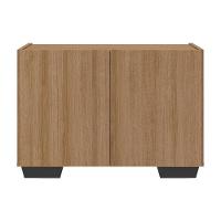 Mesa De Cabeceira Com Pés 2 Portas Multimóveis Mp4134 Rustic/preta Rustic/preto