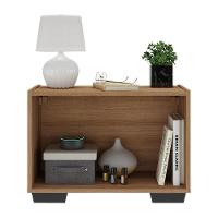 Mesa De Cabeceira Com Pés 2 Portas Multimóveis Mp4134 Rustic/preta Rustic/preto - 5