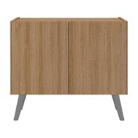 Mesa De Cabeceira Retrô 2 Portas Multimóveis Mp4133 Rustic/cinza Rustic/cinza - 3