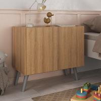 Mesa De Cabeceira Retrô 2 Portas Multimóveis Mp4133 Rustic/cinza Rustic/cinza - 5