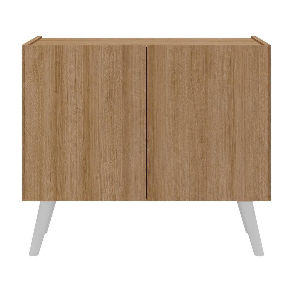 Mesa De Cabeceira Retrô 2 Portas Multimóveis Mp4133 Rustic/branca Rustic/branco - 5