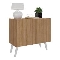 Mesa De Cabeceira Retrô 2 Portas Multimóveis Mp4133 Rustic/branca Rustic/branco - 1