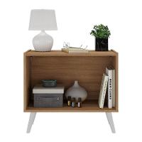 Mesa De Cabeceira Retrô 2 Portas Multimóveis Mp4133 Rustic/branca Rustic/branco - 3