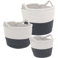 Caterrine Cesta Tecido Cinza 3Pç - 1