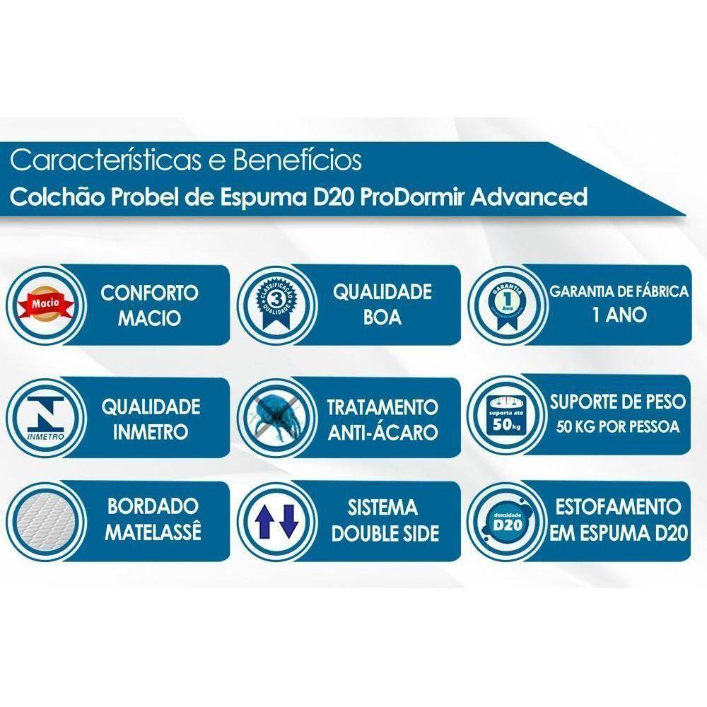 Colchão Queen Espuma D20  ProDormir Advanced Black (158x198x14) - Probel - 2