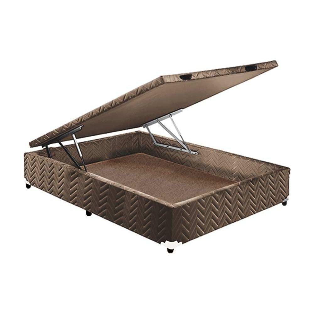 Cama Box Baú Solteiro: Colchão Anatômico Paropas D33 / EP Confort Ultra Firme + Base CRC Suede Brown(88x188) - 8