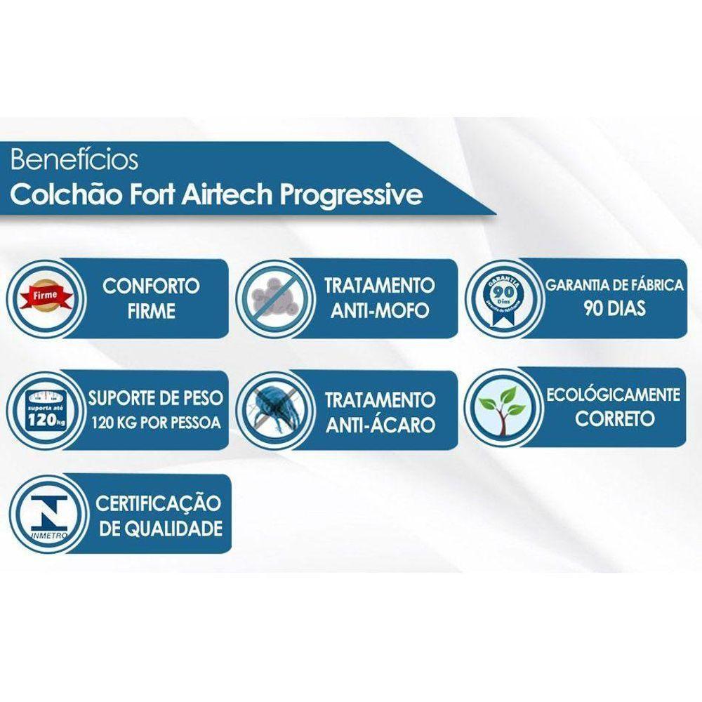 Colchão Solteiro Molas Bonnel Nanolastic Fort Airtech Progressive Ortopillow (88x188x29) - Ortobom - 5