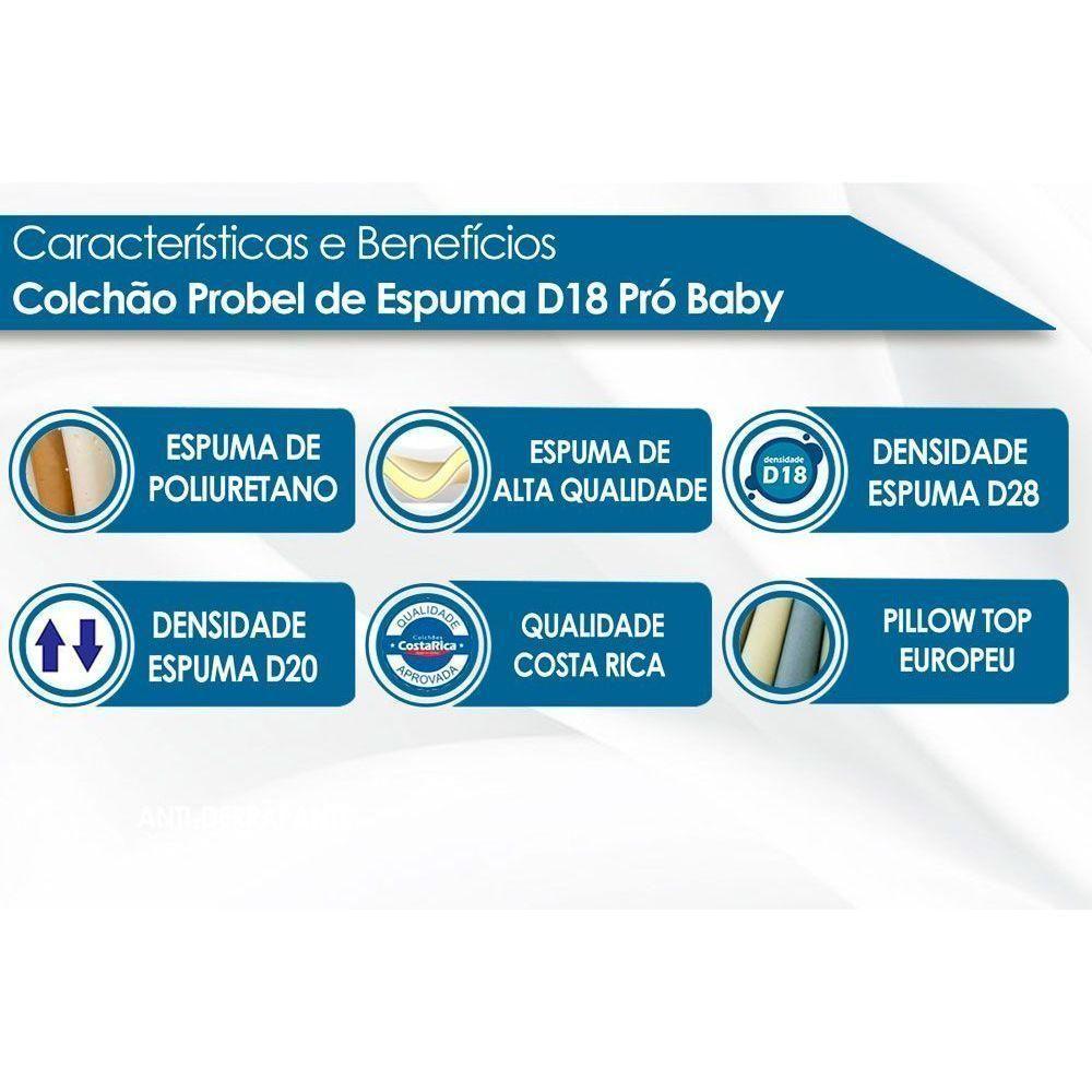 Colchão Infantil D18 Guarda Costas Pró Baby (70x130x10) - Probel - 2