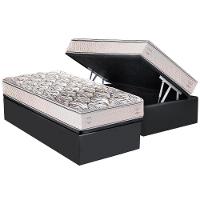 Cama Box Baú Solteiro: Colchão Ortopédico Herval AG65 ErgoPlus C1604 Double Face + Base CRC Suede Gray(88x188) - 1