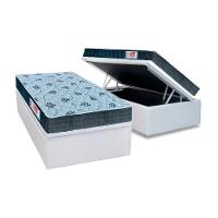 Cama Box Baú Solteiro: Colchão Espuma D45 Orthoflex Comfortpedic Line + Base CRC Courano White(88x188) - 1