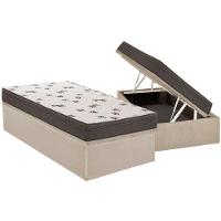 Cama Box Baú Solteiro: Colchão Espuma D45 Ortobom Light + Base CRC Suede Clean(88x188) - 1