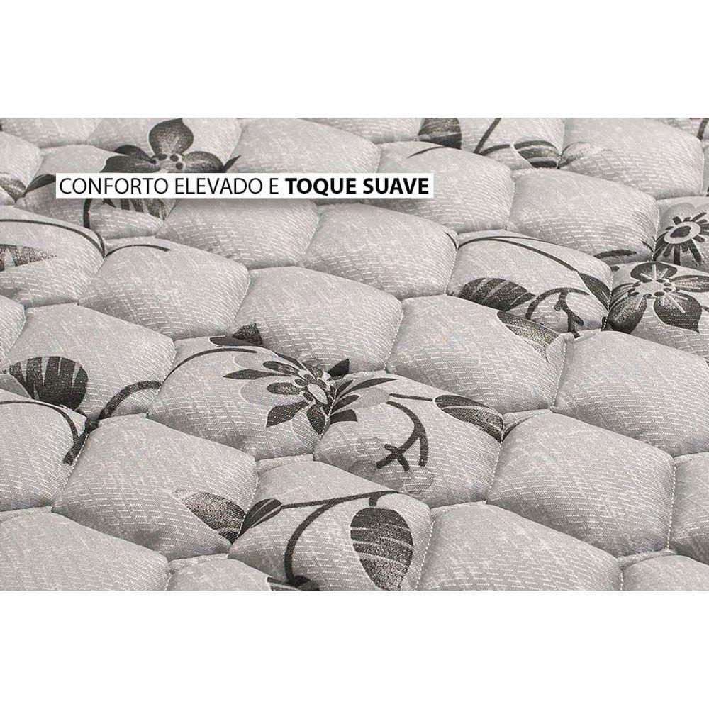 Cama Box Baú Solteiro: Colchão Espuma Herval Ag65 Fort Black Firme Pillow Top + Base Crc Suede Black - 3