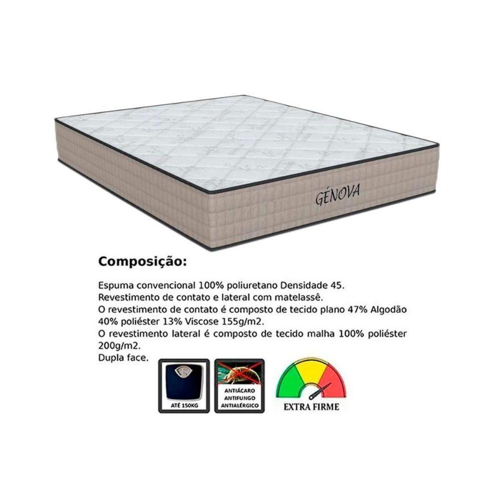 Cama Box Baú Solteiro: Colchão Espuma D45 Orthoflex Genova + Base CRC Suede Gray(88x188) - 3