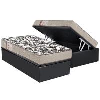 Cama Box Baú Solteiro: Colchão Espuma Ortobom D26 Physical Ultra Resistente Resistente+ Base CRC Suede Gray(88x188) - 1