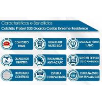Cama Box Baú Solteiro: Colchão Anatômico Probel D33 / AG65 Guarda Costas Extreme Resistence Pillow Top + Base CRC Courano White(88x188) - 2