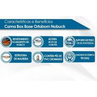 Cama Box Base Solteiro Universal Suede Clean (88x188x30) - Ortobom