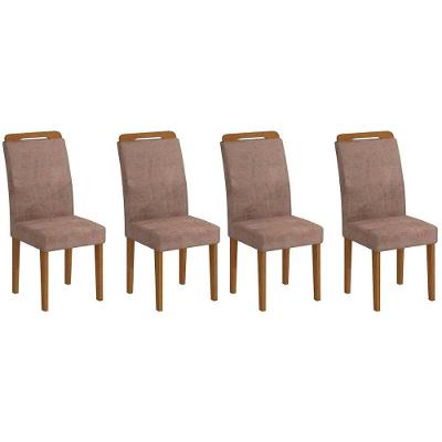 Kit 4 Cadeiras Sala Jantar Athenas 4 Un Capuccino/animale Chocolate - Rufato