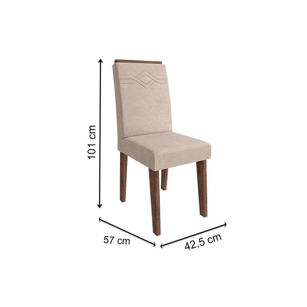 Cadeira Sala de Jantar Taís Kit 2 Un Nature/Suede Joli - Cimol - 8