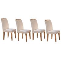 Kit 4 Cadeiras Sala Jantar Athenas 4 Un Capuccino/veludo Creme - Rufato - 1