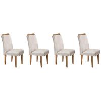 Kit 4 Cadeiras Sala Jantar Athenas 4 Un Imbuia/veludo Creme - Rufato - 1
