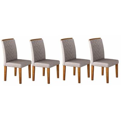 Cadeira Sala de Jantar Jade Kit 4 Un Imbuia/Linho Turim - Rufato