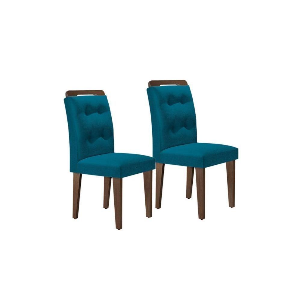 Cadeira Sala de Jantar Imperatriz Madeira Kit 2 Un Capuccino/Veludo Capuccino - Rufato - 2