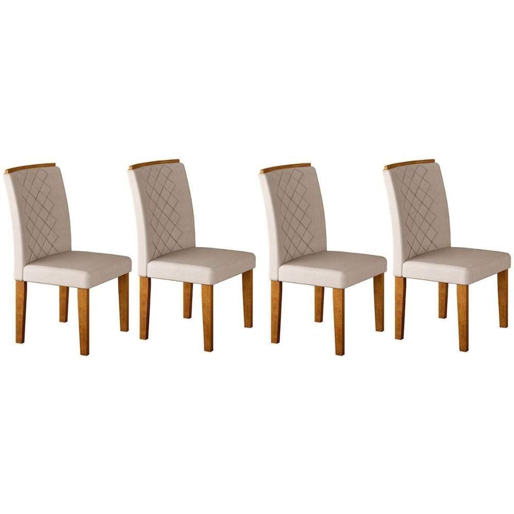 Cadeira Sala de Jantar Jade Kit 4 Un Imbuia/Veludo Creme - Rufato - 1