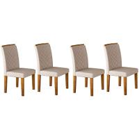 Cadeira Sala de Jantar Jade Kit 4 Un Imbuia/Veludo Creme - Rufato - 1