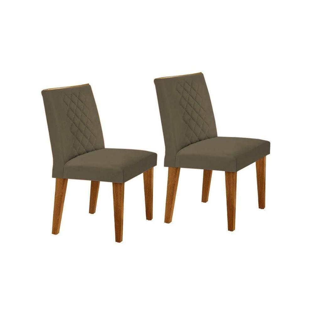 Cadeira Sala de Jantar Jade Kit 2 Un Imbuia/Veludo Capuccino - Rufato - 1