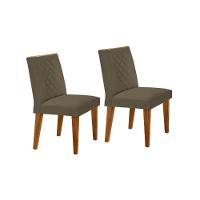 Cadeira Sala de Jantar Jade Kit 2 Un Imbuia/Veludo Capuccino - Rufato - 1