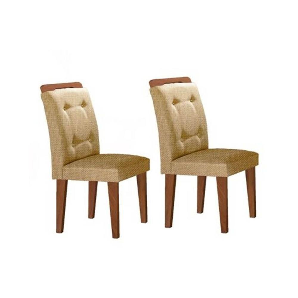 Cadeira Sala de Jantar Imperatriz Kit 2 Un Imbuia/Linho Turim - Rufato - 1