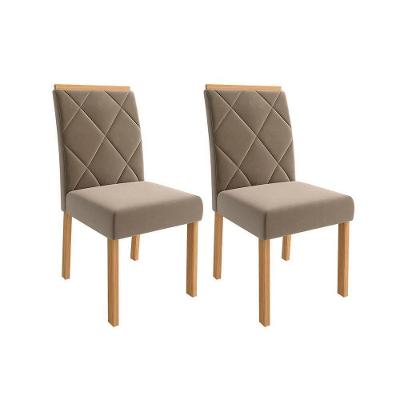 Cadeira Sala de Jantar Fernanda Madeira Kit 2 Un Madeira/Suede Joli - Cimol