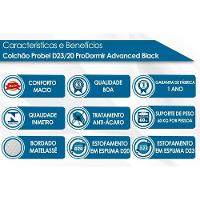 Colchão Solteiro Espuma D23  ProDormir Advanced Black (88x188x14) - Probel - 2