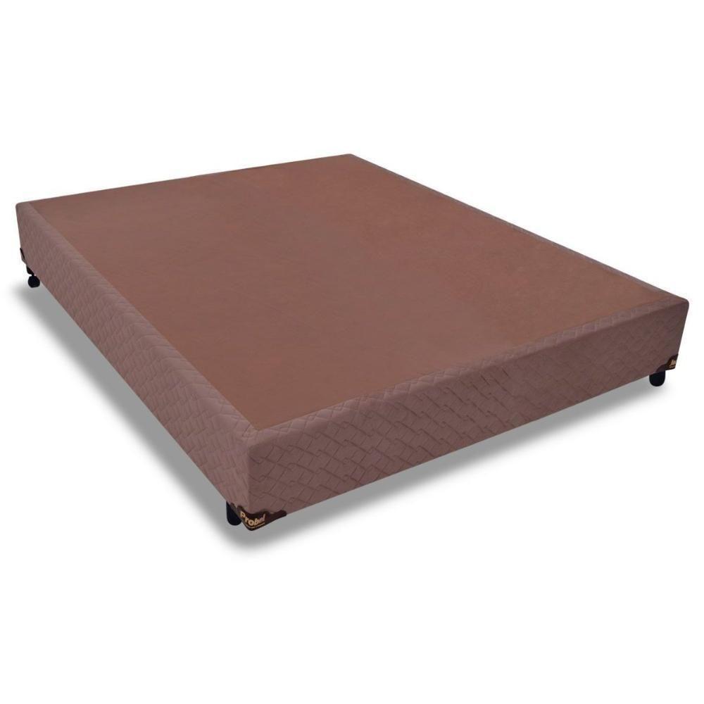 Cama Box Base Viúva Universal Suede Brown (128x188x25) - Probel - 1