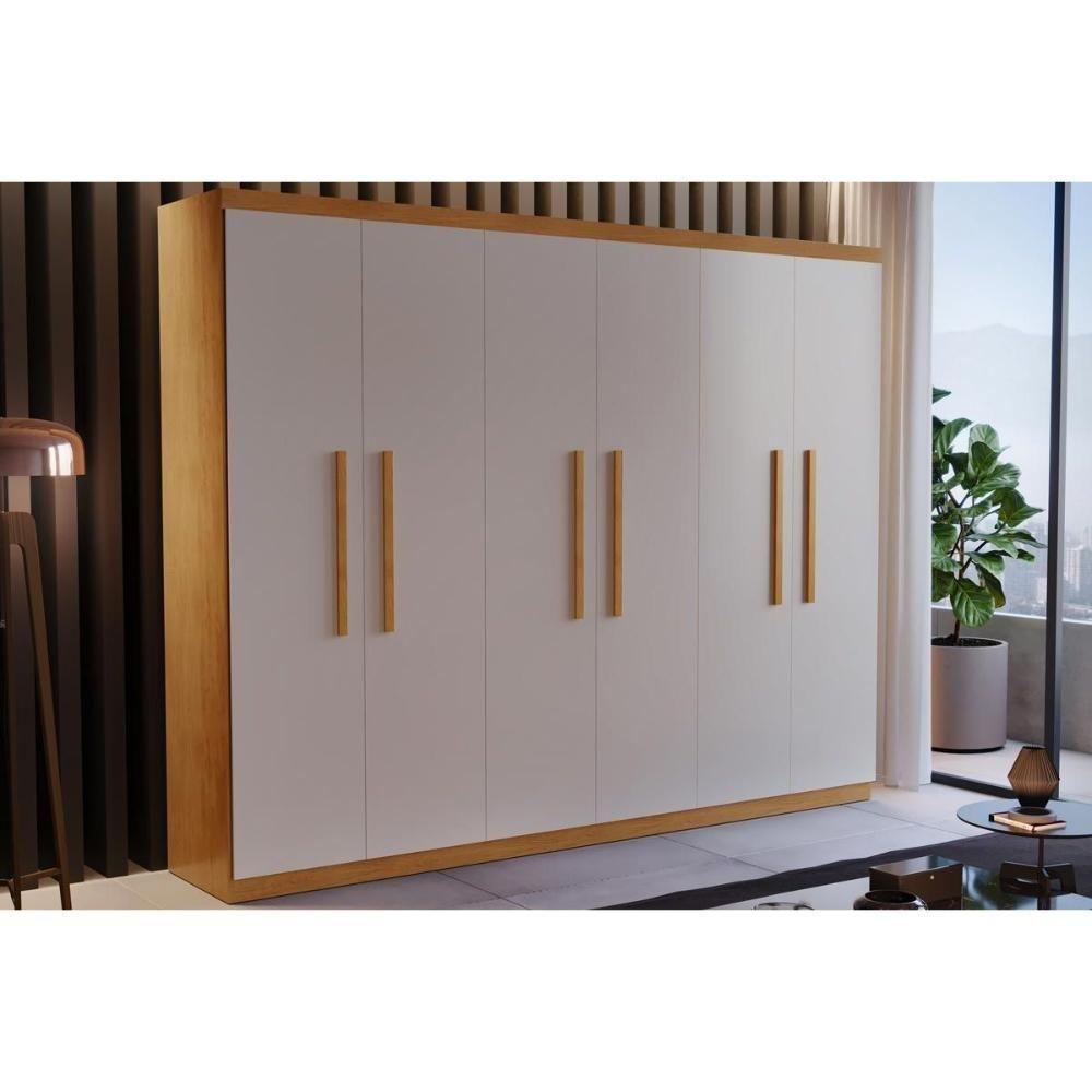 Guarda Roupa Casal 6 Portas e 2 Gavetas Espanha Naturale/Off White - Rufato - 1