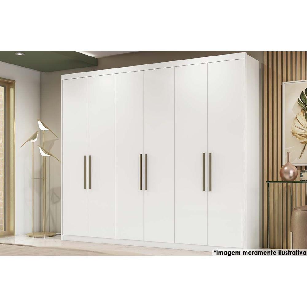 Guarda Roupa 6 Portas e 3 Gavetas Sumatra Branco - Demóbile - 1