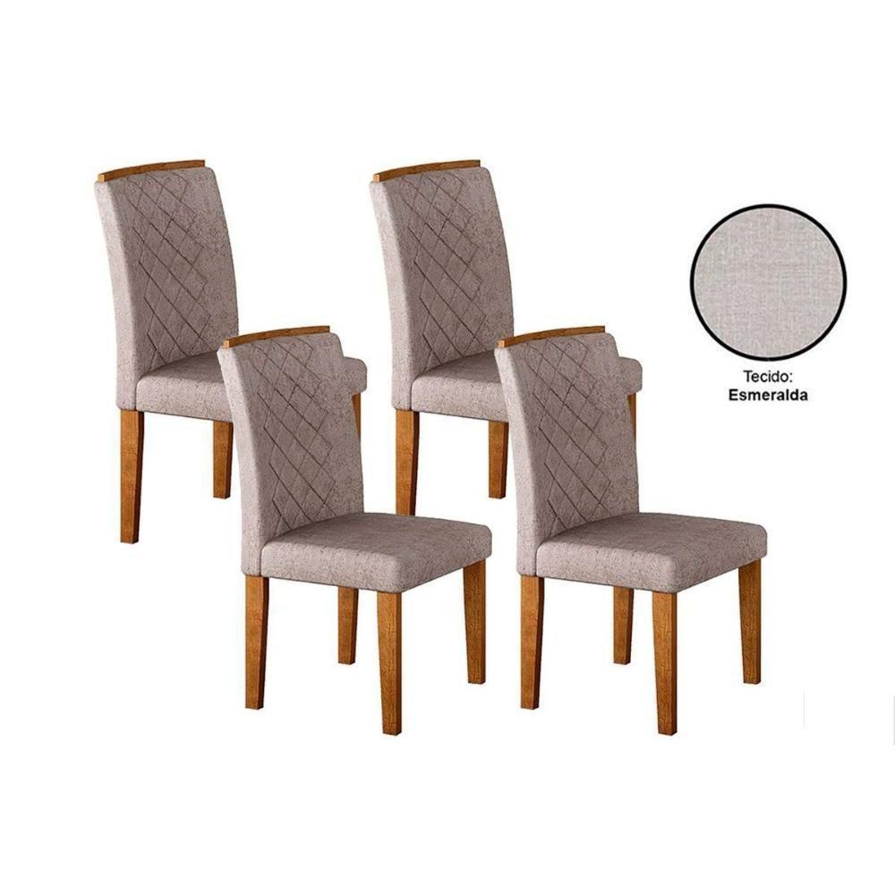 Cadeira Sala de Jantar Jade Kit 4 Un Imbuia/Bege - Rufato - 1
