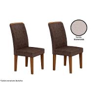 Cadeira Sala de Jantar Lunara Kit 2 Un Imbuia/Bege - Rufato - 1