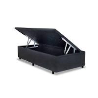 Cama Box Baú Solteiro Universal Suede Gray (88x188x35) - Costa Rica - 1