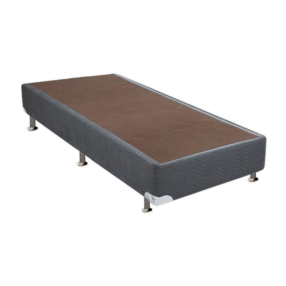 Cama Box Base Solteiro Universal Suede Gray (96x203x20) - Ortobom - 1