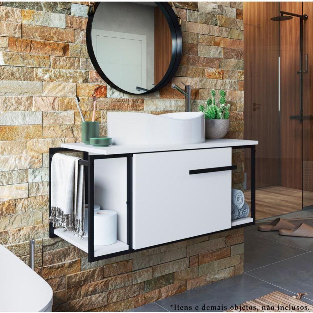 Gabinete Susp E Cuba Marmore Sintetico P1019x941012 Branco Branco Pp Branco Branco - 4