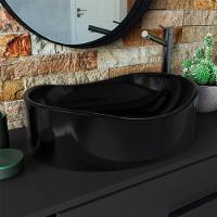 Gabinete Susp E Cuba Marmore Sintetico P1019x941012 Grafite Preto Pp Grafite Preto - 6