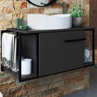 Gabinete Susp E Cuba Marmore Sintetico P1019x941012 Grafite Branco Pp Grafite Branco