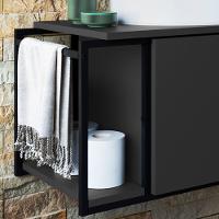 Gabinete Susp E Cuba Marmore Sintetico P1019x941012 Grafite Branco Pp Grafite Branco - 8