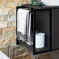 Gabinete Suspenso Para Banheiro 1 Pt Basc P1019 Preto Grafite Pp Preto Grafite - 3