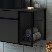 Gabinete Suspenso Para Banheiro 1 Pt Basc P1019 Preto Grafite Pp Preto Grafite - 5